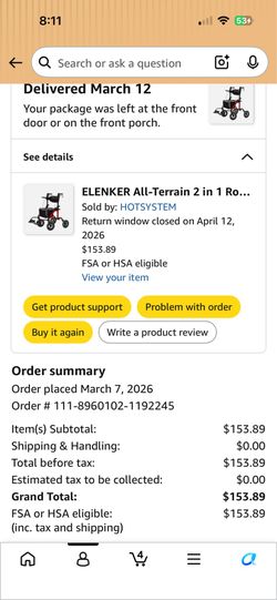Ellenker All Terrain 2 in 1 Walker & Transport Chair - new in box