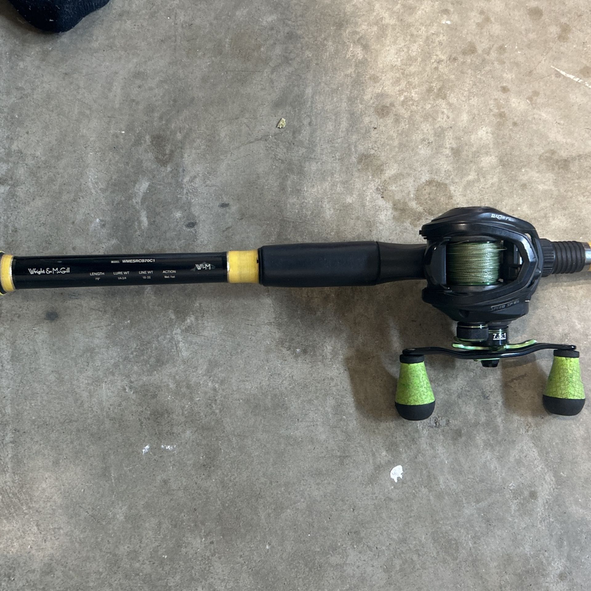 Skeet Reese Wright&Mcgill Crankbait Rod + Lews Mach 2 Speed Spool For Sale 