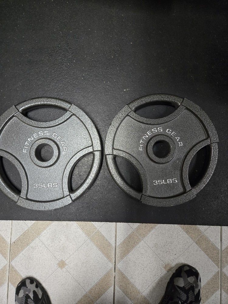 35lb Fitness Gear Olympic Grip Weight Plates--