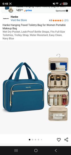 Hanke Hanging Travel Toiletry Bag Navy Blue