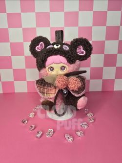Maymei Tiny Bear Cookie Plush Pendant - Strawberry Oreo