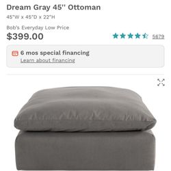 (2) Gray Ottomans