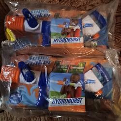 Two Nerf Super Soaker Hydroburst Hose Blaster. 