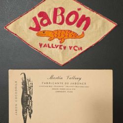 Sobre Y Parche Con Publicidad Jabon Vallvey-camaguey-cuba-jabon Cocodrilo