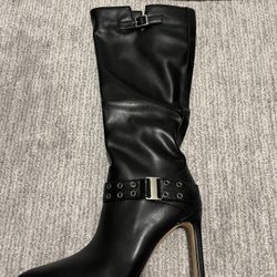 Brand New Black Knee High Leather Boots