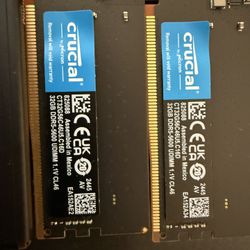 2x32gb 5600Mhz DDR5 Crucial RAM