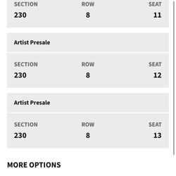 3x Tickets YE 4/3