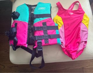 Life vest and swim suit for girl