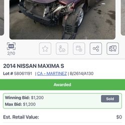 2014 Nissan Maxima  Parts Car
