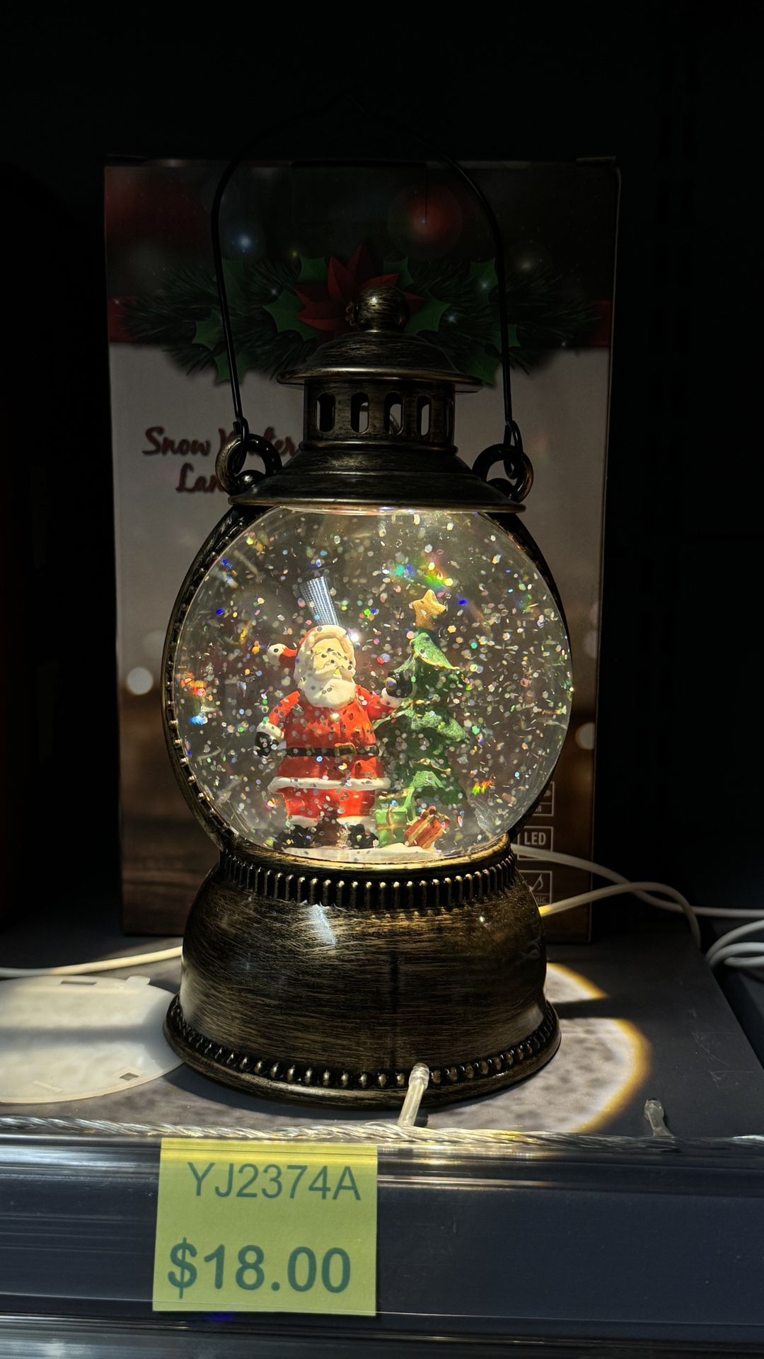 Snow Globe Christmas Lantern With Snow And Music