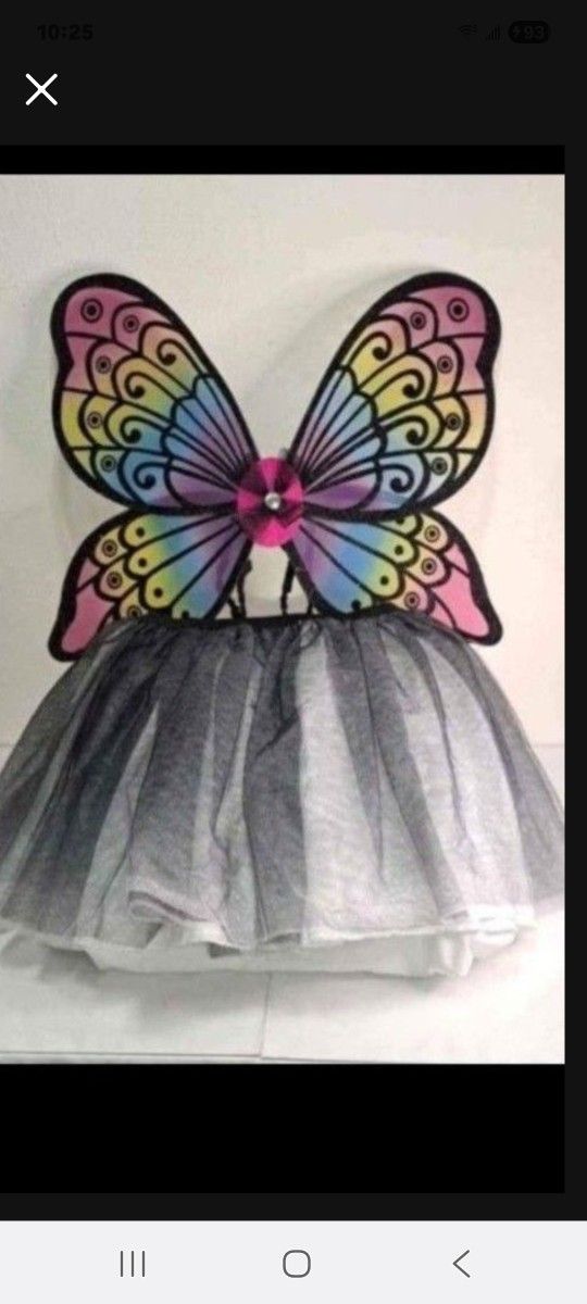 Butterfly Wings & Skirt 24" wide, Elastic waist