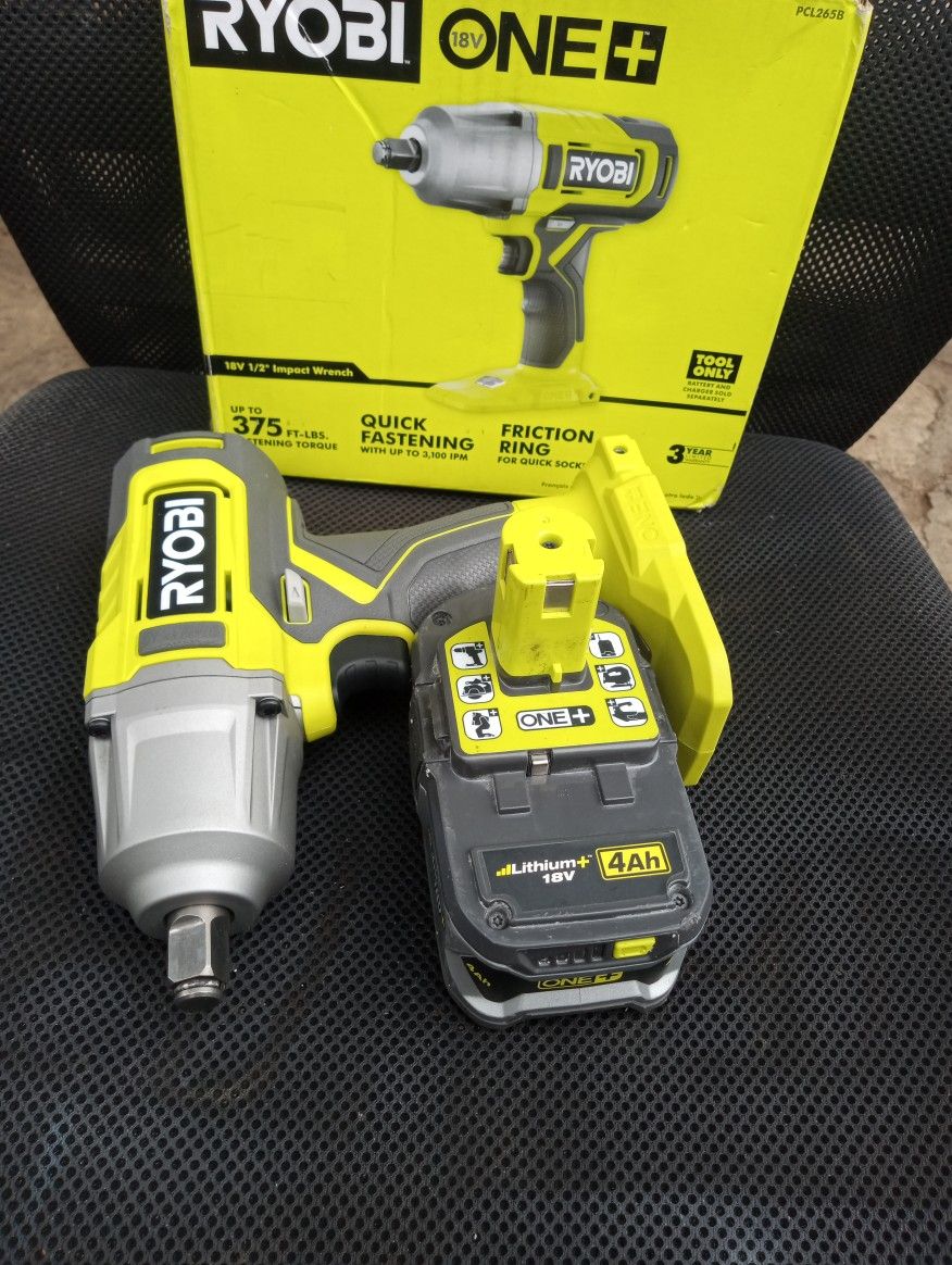 Ryobi 18v 1/2 In Impact 4.0 Ah Battery