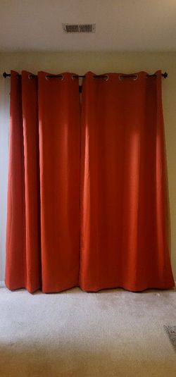 96 Inch Orange Drapes (2)