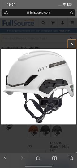 MSA 10194783 V-Gard H1 Trivent Safety Helmet - Fas-Trac Suspension - White