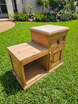 Wood Step End Table