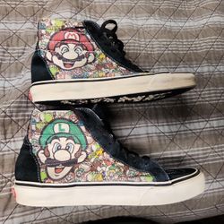 Vans Super Mario High Tops Size Men's 9 Women 10.5