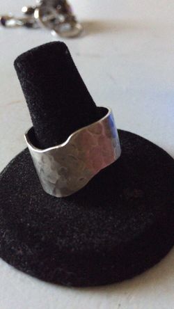 Hammered sterling silver ring9.5