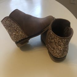 Cat & Jack Brown / Camel Size 5 Boots With Glitter Girls Toddler Baby