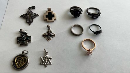 6-.925 Silver Crosses 5-Custom Rings