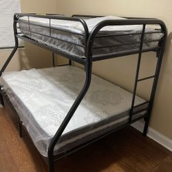 Twin Over Full Bunk Bed Metal Bunk With Mattress Included LITERA TWIN/FULL CAMAROTE 