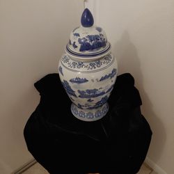 Quality Tall Oriental Vase.  Heavy Piece. Approx Measurements H 20 Inches Center Width 9 Inches Thumbnail