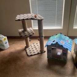 Cat Tree And Playhouse