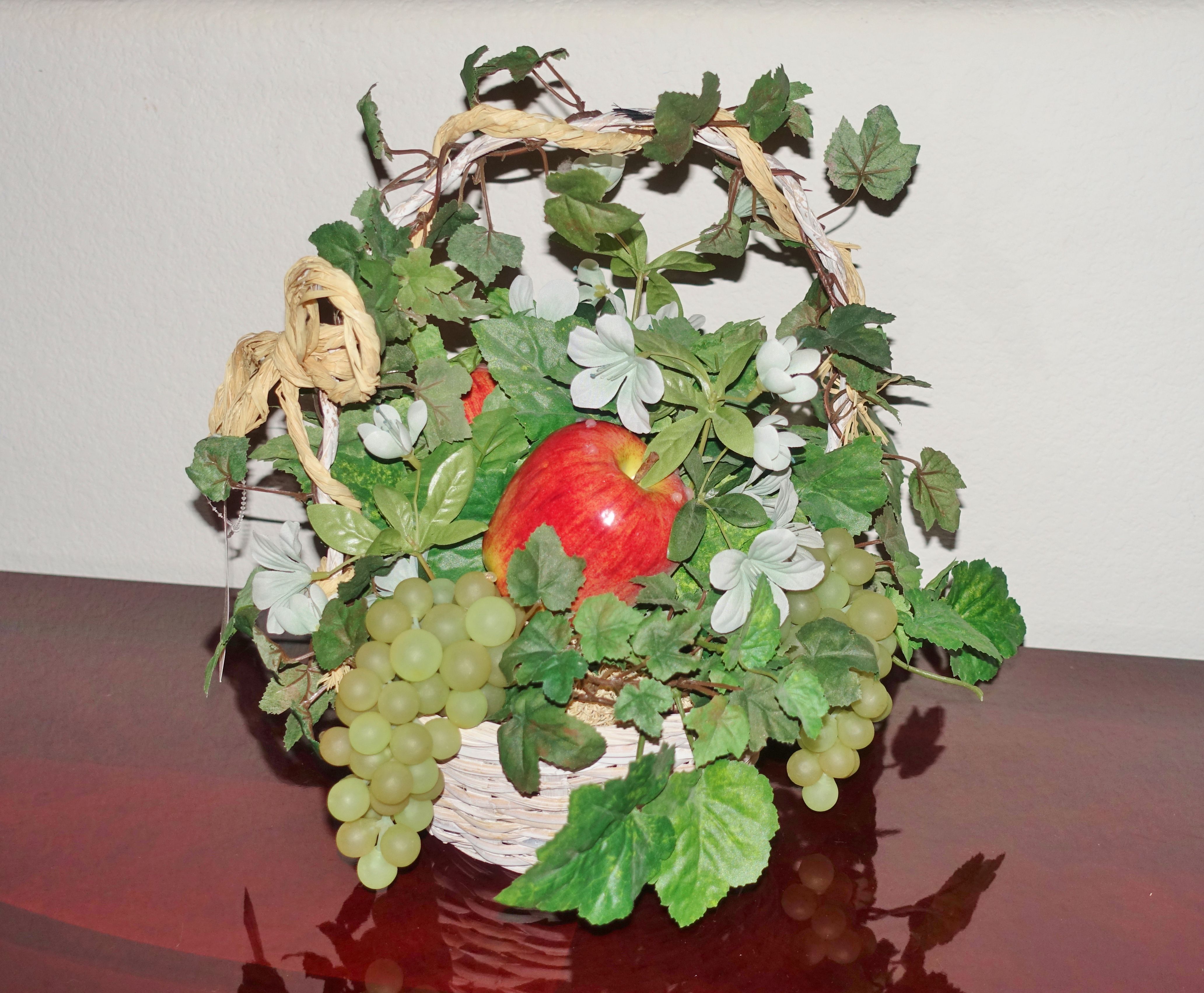 (FREE DELIVERY) faux artificial fake fruit flower plant basket decor ... $13 FIRM