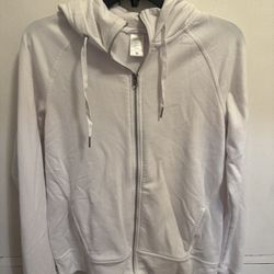 Jockey White Zipper Sweater Size M