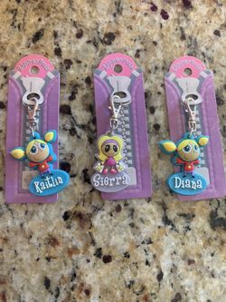 Zipper Pulls (Personalized in Kaitlin, Sierra, Diana)