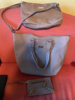 BCBG 3-Piece Gray Handbag Set