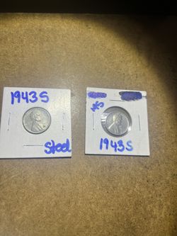 Pair Of 1943 Mint S Steel Pennies 