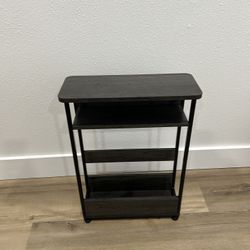 Slim Black Metal + Wood Shelf