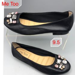 Me too Sapphire Rhinestone Women's Leather Flats size 9.5 New