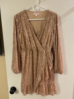Lauren Conrad Gold Sequin Ladies Dress