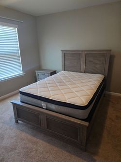 Queen Bed Frame with Mattress