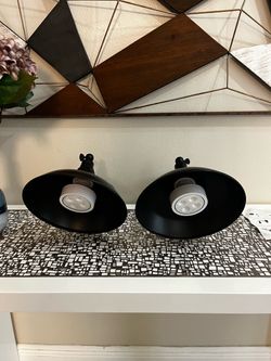 New , Set of 2 , Black Industrial Wall Lamps , 💡 Works w/ batteries , Comes W / Remote Control ( No Need Electricity )