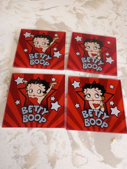 Betty Boop Glass Coasters Set of 4