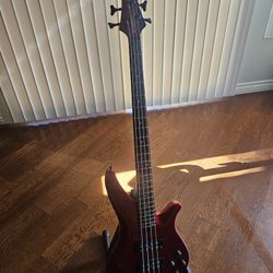 Used Yamaha Rbx374 RED Bass Guitar. Right Handed.