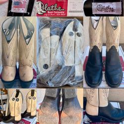 OLATHE BOOT CO - OL-2028 MULE BLACK SOFT BONE Men's Cowboy Boots - Size 10.5 D - USA