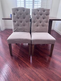 Beige Upholstered Dining Chair Set Of 2