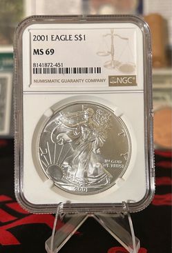 2001 American Silver Eagle ASE 1oz .999 silver NGC MS69