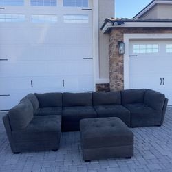 5 piece modular sectional with ottoman 