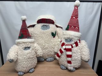 Christmas Yeti Plush Stuffed Animals Set of 3