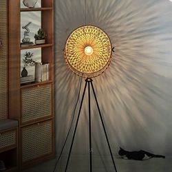 Unique boho rattan Floor lamp