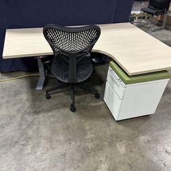 JRB Studio/ Herman Miller 72x52 Corner Standing Desks! Electric Height Adjustable Sit Stand Desk! We Also Have Herman Miller Chairs And Monitor Arms!
