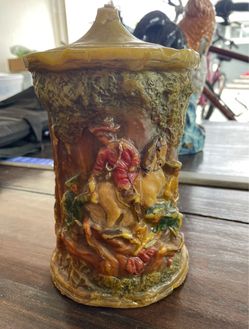 Large Vintage (1970’s) German Resin Figural Lidded Candle