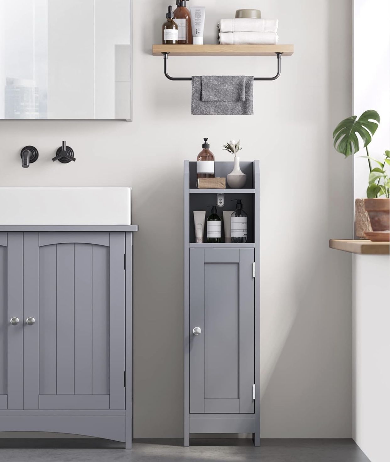 Bathroom Storage Corner Floor Cabinet