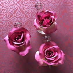 3 Rose placecard holders 