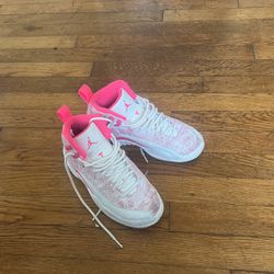 Pink White Jordan 12s 3.5 For $65