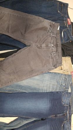 5 pairs of Jean's and 1 slack. Levi's ,dockers ,Arizona, Calvin Klein